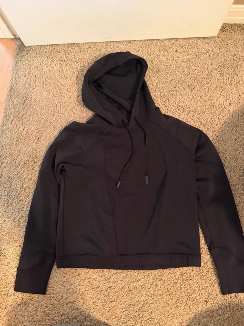 lululemon athletica Black Scoop-Neck Hoodie Sweater